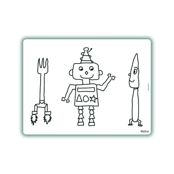 Edwali - bemalbares Tischset "Roboter"